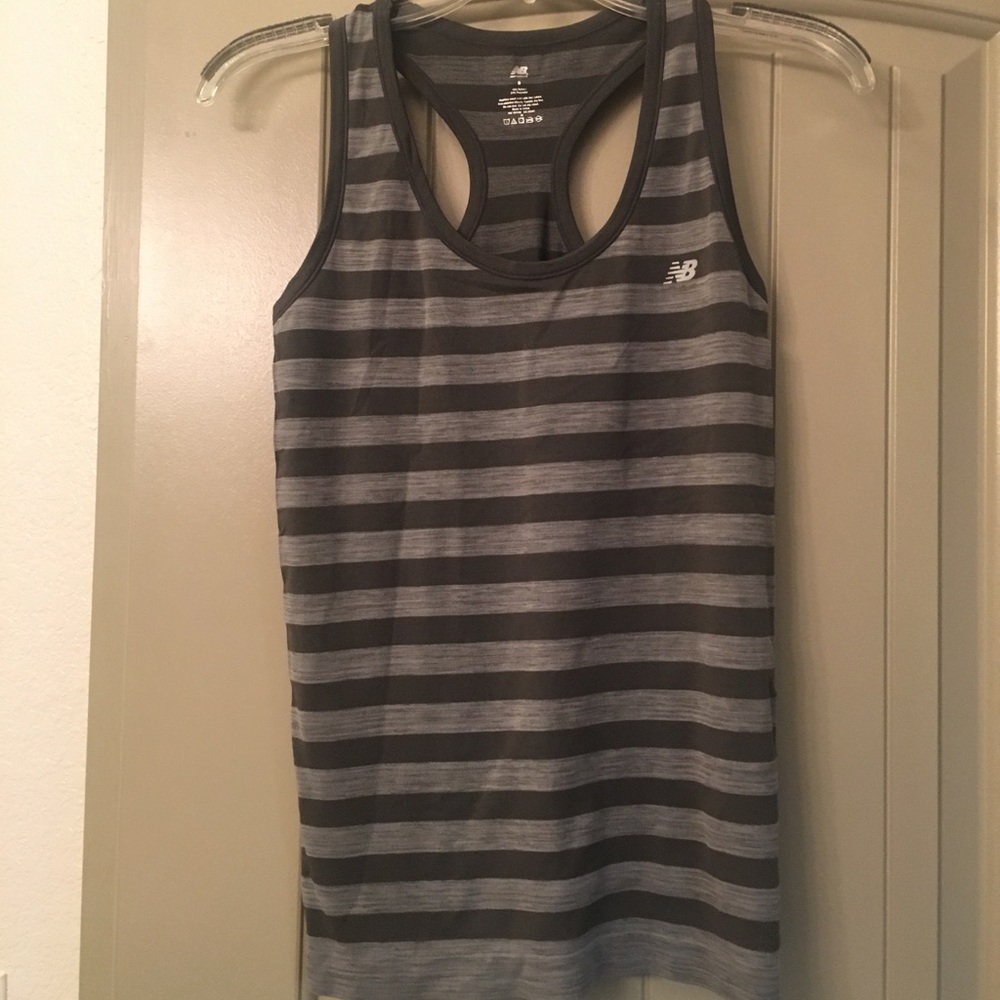 Grey Striped New Balance Fitness Tank Top